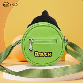 B.Duck Green Dinosaur Funny Wallet Kids Purse Toddler Women Teen Boys Girl Birthday Gift Cross Body Bag PU Leather Fanny Pack Wallet with Adjustable Belt baby bags for girls