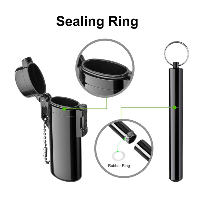 Lighter Case&Airtight Aluminum Metal Storage Tube Set,Waterproof Aluminum Container +
