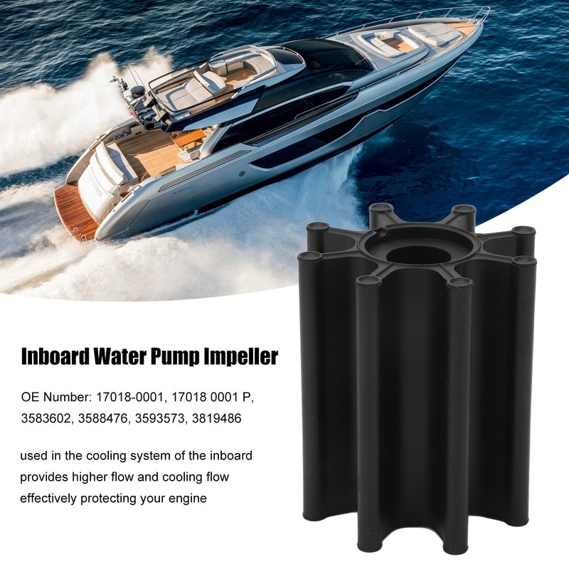 Water Pump Impeller 17018‑0001 8 Blade Inboard Motor Engine Impeller