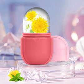 Ice Roller for Face and Eye, Ice Face Roller, Aesthetic Skin Care Tools Gifts for Women Cute Preppy Stuff,Silicone Ice Mold for Beauty(Pink)