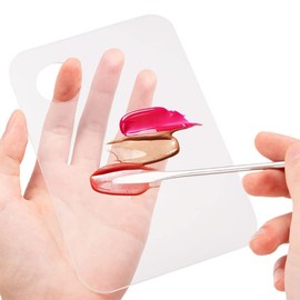 Paleta de mezcla de maquillaje con 1 espátula y paleta de mano para mezclar maquillaje, 50 aplicadores de lápiz labial