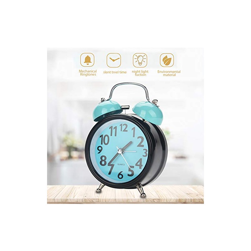Alarm Clock, Double Bell Ultra Silent Sunrise Alarm Clock for
