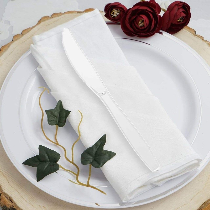 Kaya White Disposable Plastic Knives - 7.5" (Pack of 100)