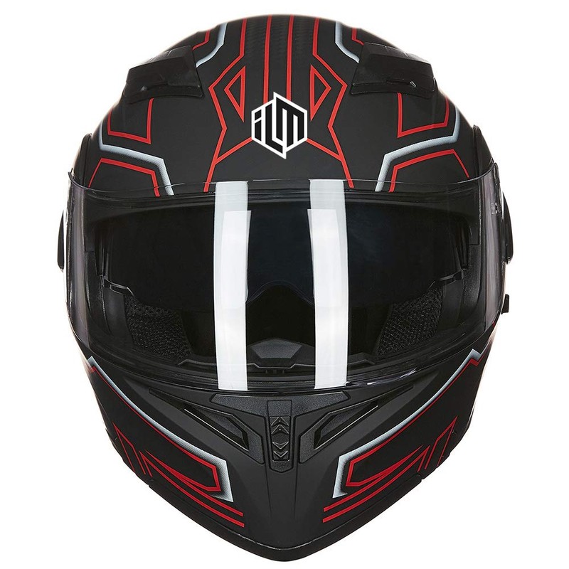 ILM Motorcycle Dual Visor Flip up Modular Full Face Helmet
