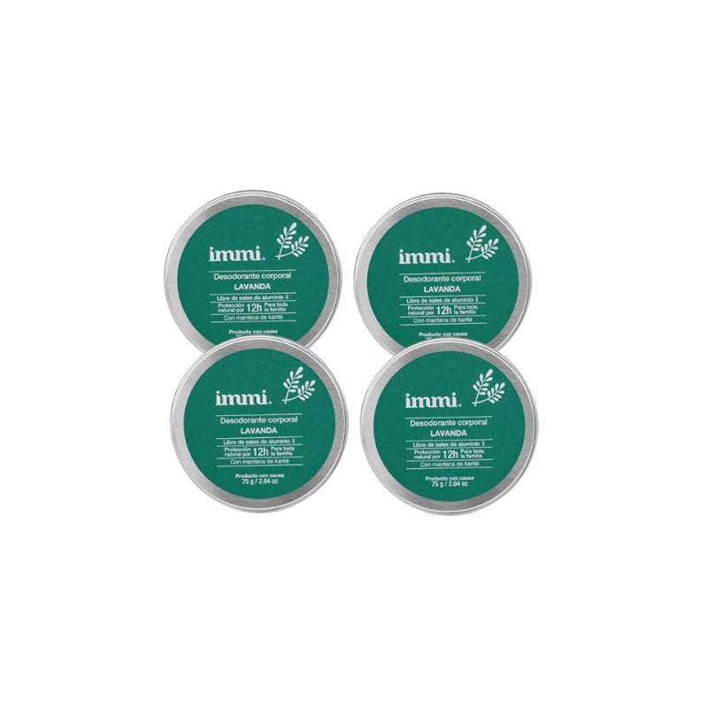 Immi Desodorante Lavanda 4 Piezas y 1 Jabón 50gr La