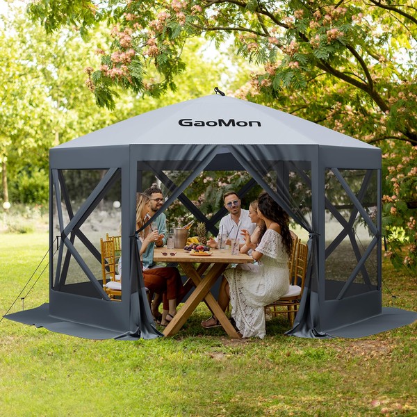 GAOMON 10x10ft Camping Gazebo, Portable Pop Up Canopy Outdoor Screen