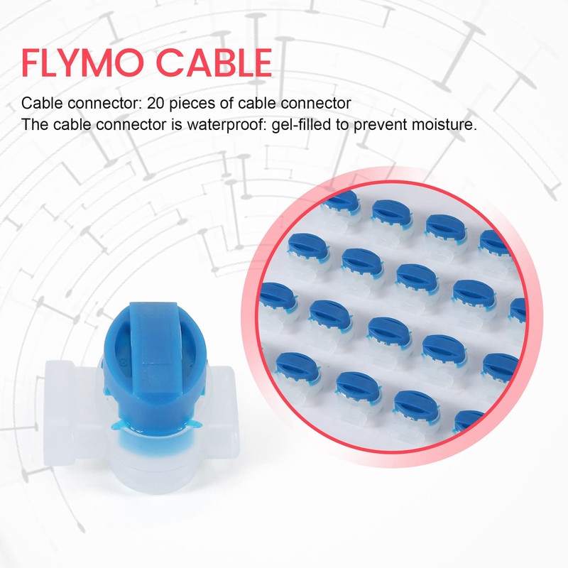 Yieidui 20Pcs Waterproof Wire Connector Crimp Gel Filling Robot Lawn