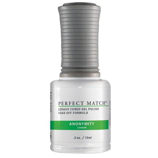 LeChat - Perfect Match Gel Polish - Anonymity - Green with Cream Finish - (0.5 Ounce) - Easy Application - Soak Off Formula