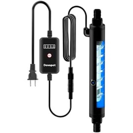 Aquarium U-V Light, Al-gae Clean Light for Fish Tank, Green Water Clean Lamp with Timer, Amphibian Aquarium U-V Lamp for in-Line and in-Tank Use, for 75-120 Gallons Fish Tanks(10W)