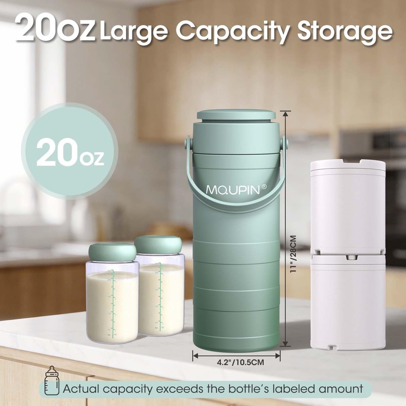 MQUPIN Breast Milk Cooler 20oz with Temperature Display 24Hours 360°