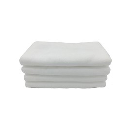 BY LORA Velour Terry Cotton Fitness Towels, White, Set of 4