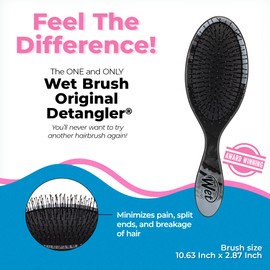 Wet Brush Original Detangling Brush, Gravel - All Hair Types - Ultra-Soft IntelliFlex Detangler Bristles Glide Through Tangles with Ease - Pain-Free Comb for Men & Women