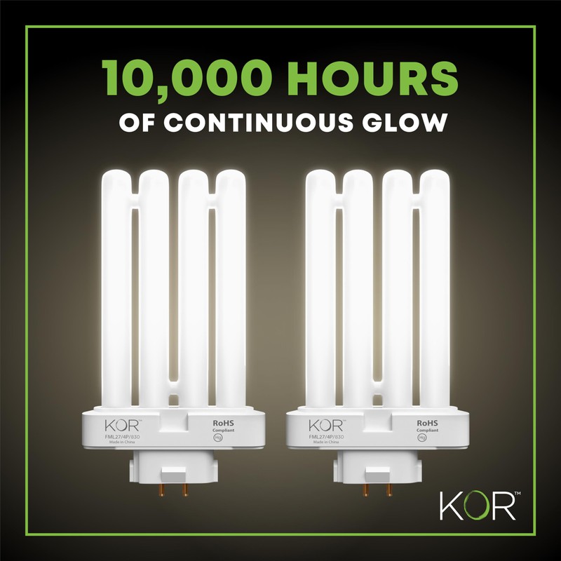 KOR Pack of 2 - FML27-30K Light Bulbs 27 Watt