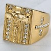 Jude Jewelers Stainless Steel Christian Jesus Cross Ring (Gold, 11.5)