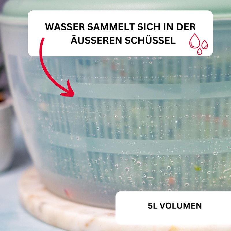 Westmark 2432224M Salad Spinner Capacity 5 Litres Diameter 26 cm