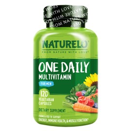 NATURELO NATURELO Mens Multivitamins - One Daily Multivitamin for Men with Vitamins, Minerals & Organic Whole Foods, Boost Energy & Health, Non-GMO, 120 Vegetarian Capsules
