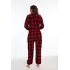 XMASCOMING Women's & Men's Hooded Fleece Onesies One-Piece Pajamas, Red