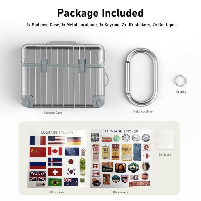 AirPods Pro 2 Case Cover, KOREDA Cute Funny Suitcase Design