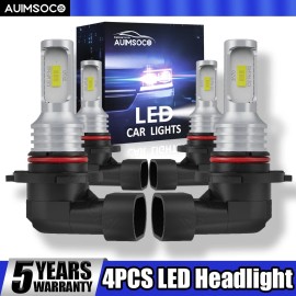 AUIMSOCO 9006 9005 LED Headlights Bulbs High Low Beam Cool White Super Bright 6500K Kit