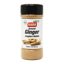 Badia Ground Ginger Powder, 1.5 oz – Premium Ground Ginger Root for Cooking, Baking, Tea & Spice Blends – Warm, Aromatic Flavor