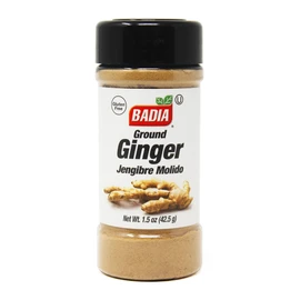 Badia Ground Ginger Powder, 1.5 oz – Premium Ground Ginger Root for Cooking, Baking, Tea & Spice Blends – Warm, Aromatic Flavor