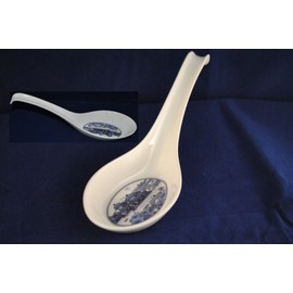 Lucky Star Chinese Style Melamine Plastic Spoon W/Hook End Reman Rice Wonton Noodle Soup Spoon, Palace, 6.3” or 8.5" Length (144, 6.3 inch)