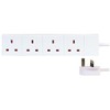 Pro Elec PEL00893 4-Gang Extension, White, 0.25 m Lead