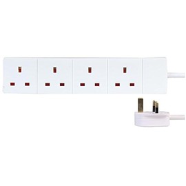 Pro Elec PEL00893 4-Gang Extension, White, 0.25 m Lead