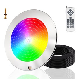 XHHEZQ Pool Lights for Inground Pool, 10 inch Color Changing LED Pool Light with Remote Control, 12V AC Underwater Swimming Pool Light for Wet Niche, 100 Foot Cord