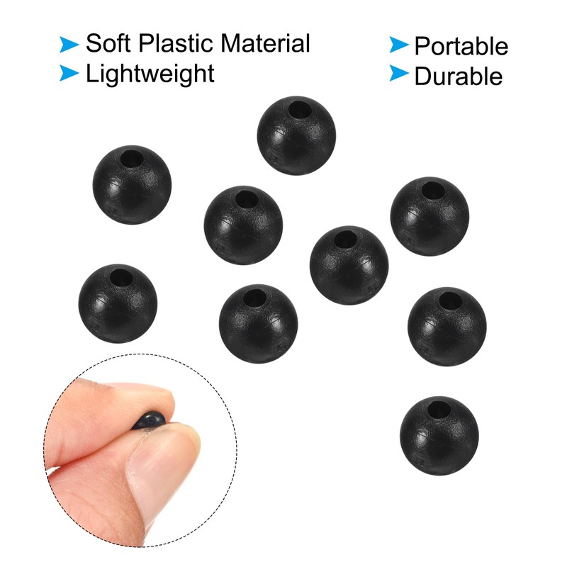 PATIKIL 5mm Fishing Beads, 200Pcs Soft Plastic Round Rubber Fishing