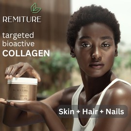 REMITURE Bovine Collagen Powder 5000mg Type 1 & 3 Unflavoured| Grass Fed Hydrolysed Protein Peptides for Women & Men 18 Amino Acids| Kosher and Halal Certified| Healthy Skin Hair Nails Gut