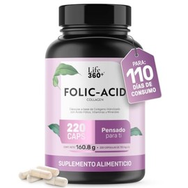 LIFE 360+ Folic Acid Collagen | 220 cápsulas | 1462mg por porción