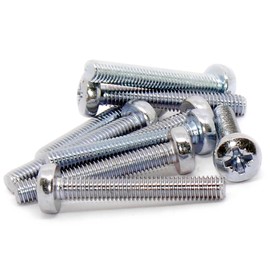 M6 (6mm x 40mm) Pozi Pan Machine Screw (Bolt) - Steel (Pack of 20)