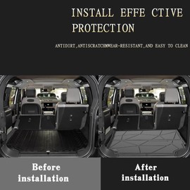 Elsetyler Custom Fit for Cargo Liner 2020-2024 Land Rover Defender 110 - Black TPE All Weather Heavy Duty Waterproof Rear Cargo Tray Trunk Floor Mat Protector