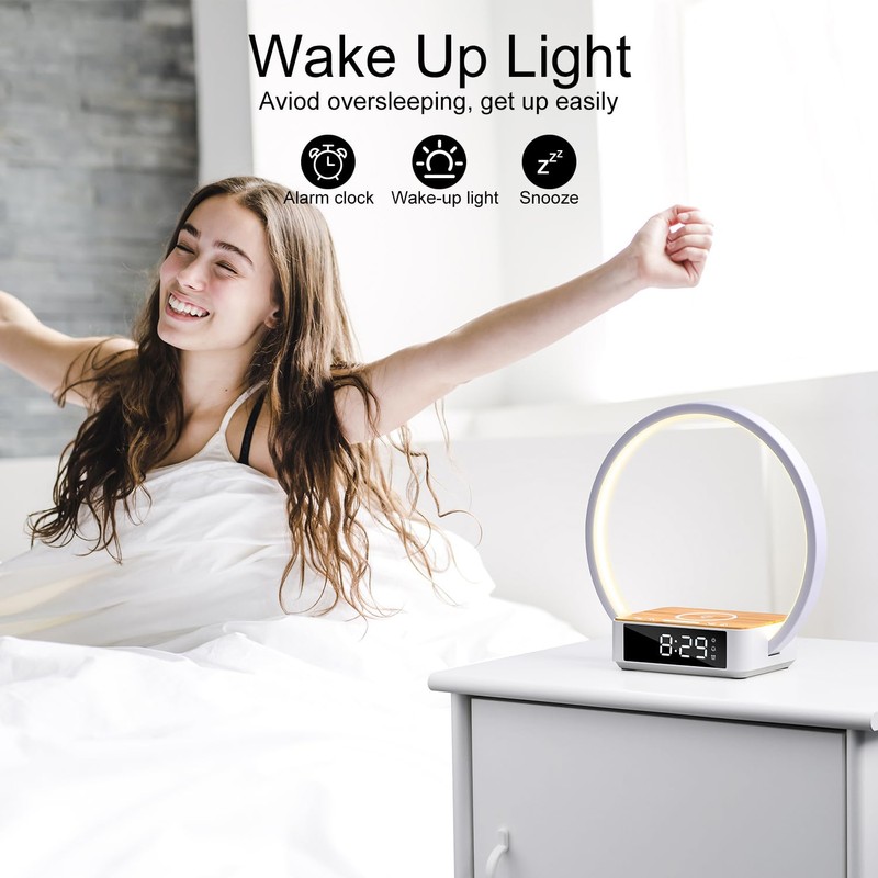 Morwealth LED Bedside Lamp Touch Dimmable with Charging Function, 10
