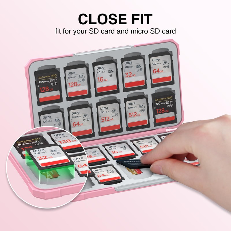 HEIYING Memory Card Case for SD/TF Cards,Portable SD Card Holder