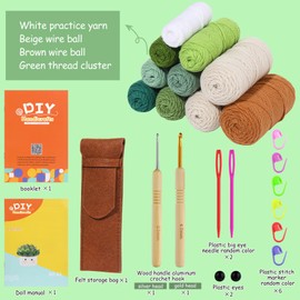 LB Crochet Kit for Beginners Adults, 6pcs Potted Plant Coasters Knitting Crochet Starter Kit Complete Beginner Crochet Kit with Crochet Hooks, Yarn, Clear Video Tutorials Gifts for Crochet Lovers