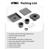 HTOH Black Shower Drain 4 Inch with Flange CUPC Certified-