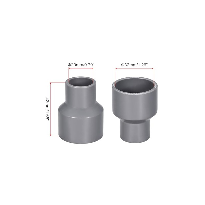 sourcing map PVC Reducing Coupling Hub for Hub DWV Pipe