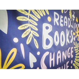Read Books Tapestry Wall Hanging Reading Motivational Encouraging Quote for Classrooms Library 48in x 48in