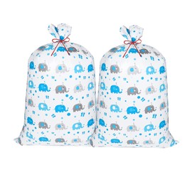 Snogisa 2 Pieces 56 Inch Baby Shower Bag Large Bags,Plastic Gift Bag Storage Bag ,Baby Gift Bags for Baby Shower, Baby Boy Gift Bag, Baby Girl Gift Bag,baby Announcement,Gender Reveal Gift Bags (baby
