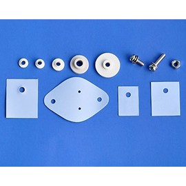 Electronics-Salon Silicon Insulator Bushing Screw and Nut Assortment Kit, Insulator TO-220 TO-247 TO-3P to-3, Bushing TO-220 TO-220D to-3 TO-3C TO-3E, Screw M3x8mm M3x12mm, Nut M3.