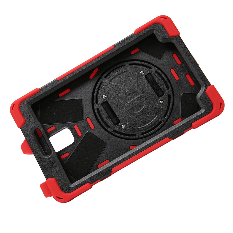 Tablet Case Silicone Hard PC Precise Cutouts Adjustable Strap Rotating