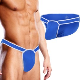 HASWECHYS - Calzoncillos de micro malla para hombre, transpirable, de talle bajo, escasa, 1*Azul, Large