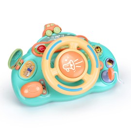 caterbee Baby turn and learn driver steering wheel toys (Blue)