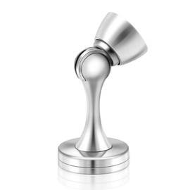 Magnetic Door Stop, Silver Door Stoppers Magnetic Stainless Steel Wall Floor Mount Heavy Duty Modern Magnetic Door Catch Holder Metal Decorative Magnetic Door Stops Wall Protector