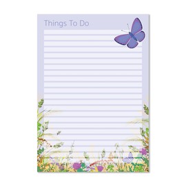 Exacompta - Ref GS008Z A5 Things To Do Notepad, 90gsm paper 149mm x 210mm, 40 Sheets of Lined Paper with a Butterfly Design, Great for Getting Organised
