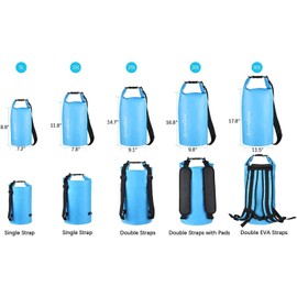 OMGear Waterproof Dry Bag Backpack Waterproof Phone Pouch 40L/30L/20L/10L/5L Floating Dry Sack for Kayaking Boating Sailing Canoeing Rafting Hiking Camping Outdoors Activities