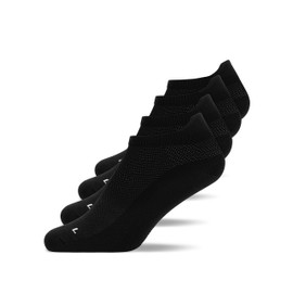 Snocks® Men's & Women's Breathable Running Socks (4 x Pair) Compression + Protection Against Blisters, black, 43-46