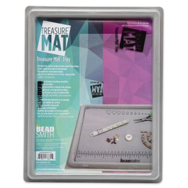 Beadsmith BMT12 Flocked Treasure Mat Tray with Clear Lid - 12.5 x 9.25